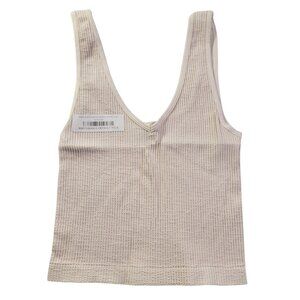 Nikibiki Bralette Crop Top Womens Sm/Md Barley Nude Striped Compression